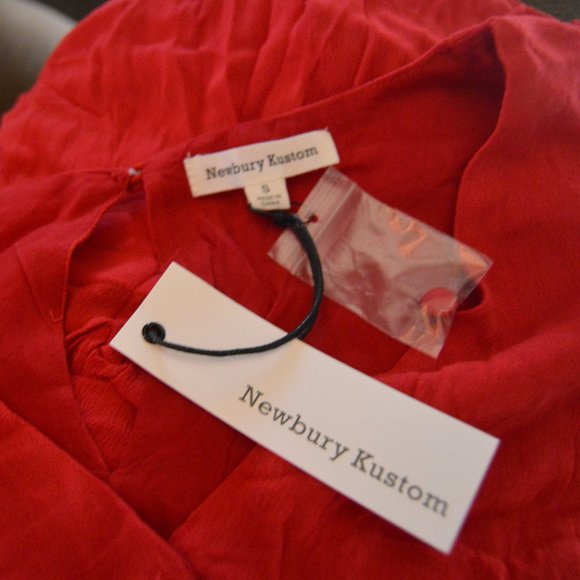 Newbury Kustom Red Short Flowy Long Sleeve Dress - Picture 3 of 5